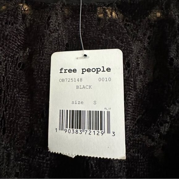 Free People Ruby Black Lace Mini Boho Dress Size Small new with Tags - Picture 6 of 11